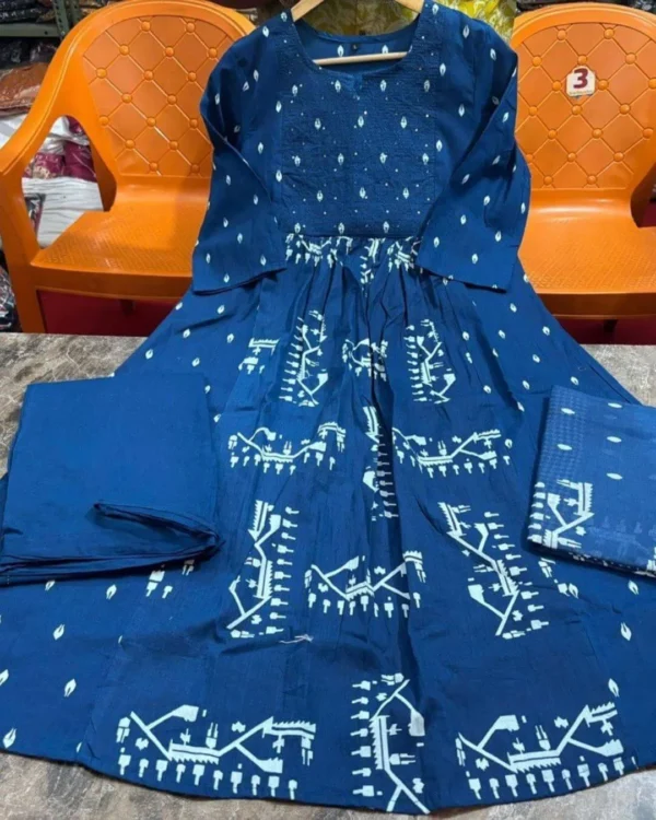 Printed Cotton Suit Set With Dupatta​