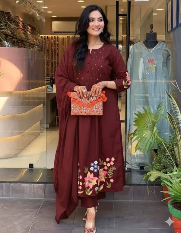 Printed Pure Cotton Suit Set With Dupatta