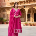 Pink Cotton Anarkali Suit​ Set