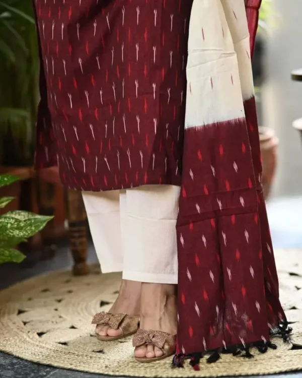 Cotton Printed Kurti Pant Dupatta Set