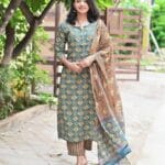 Cotton Printed Kurti Pant Dupatta Set