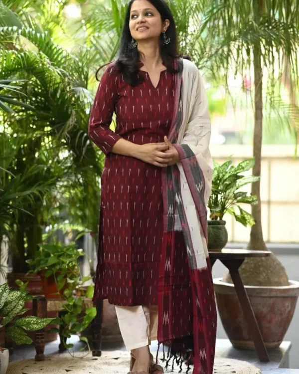 Cotton Printed Kurti Pant Dupatta Set