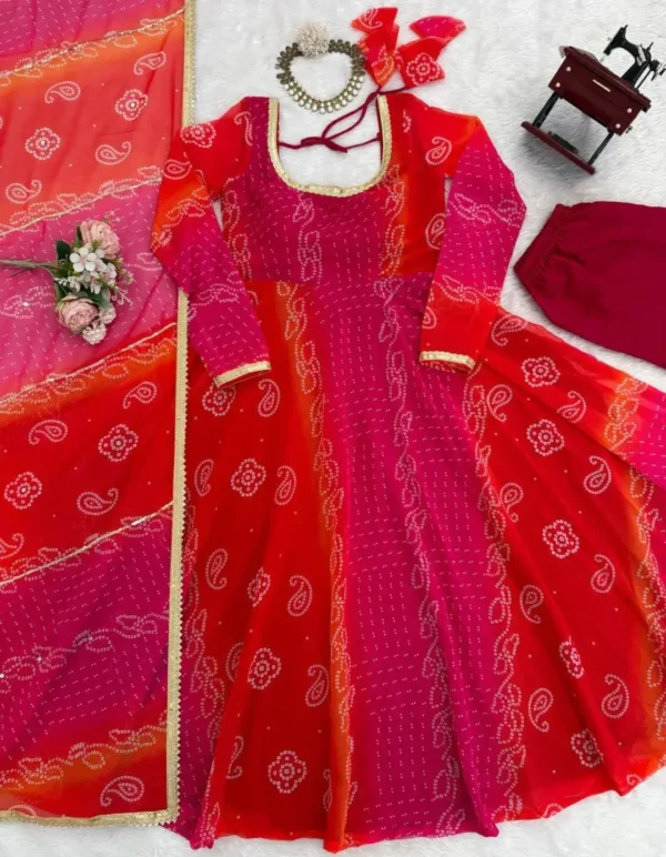 Multicolored Flared Party Wear Suit Set 1