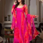 Multicolored Flared Party Wear Suit Set