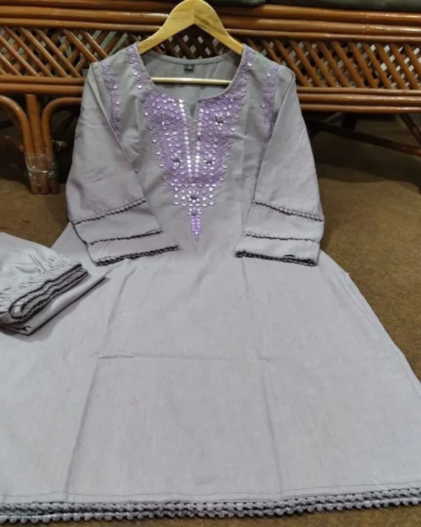 Onion Pink Kurti Pant Dupatta Set