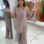 Onion Pink Kurti Pant Dupatta Set
