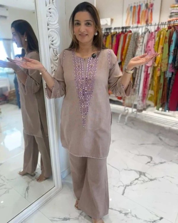 Onion Pink Kurti Pant Dupatta Set