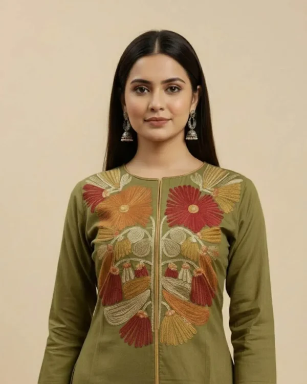 Pure Cotton Green Salwar Suit Set