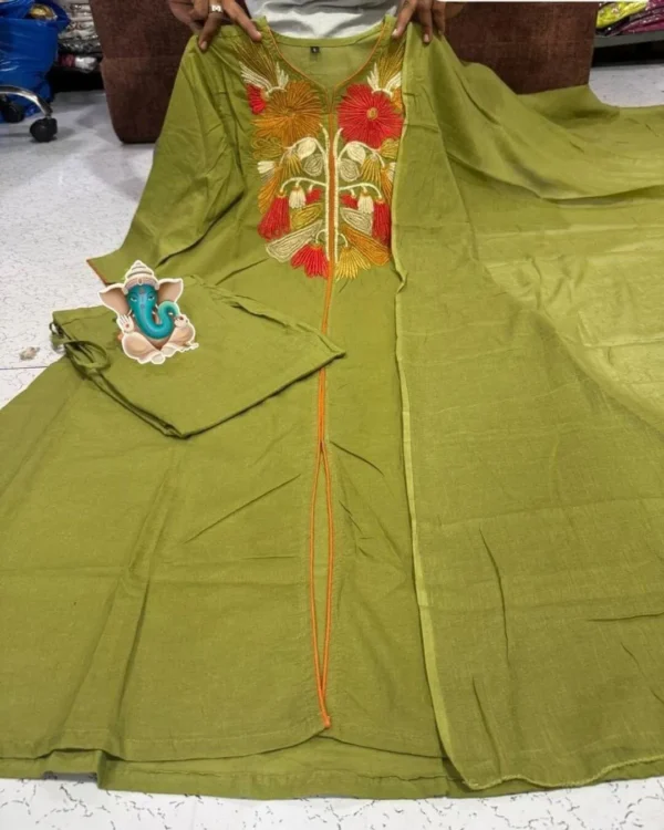 Pure Cotton Green Salwar Suit Set