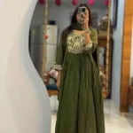 Mehndi Green Cotton Suit Set