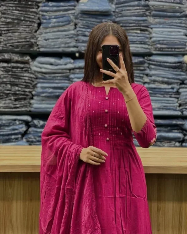 Pure Cotton Pink Salwar Suit Set