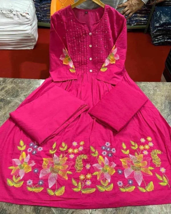 Pure Cotton Pink Salwar Suit Set