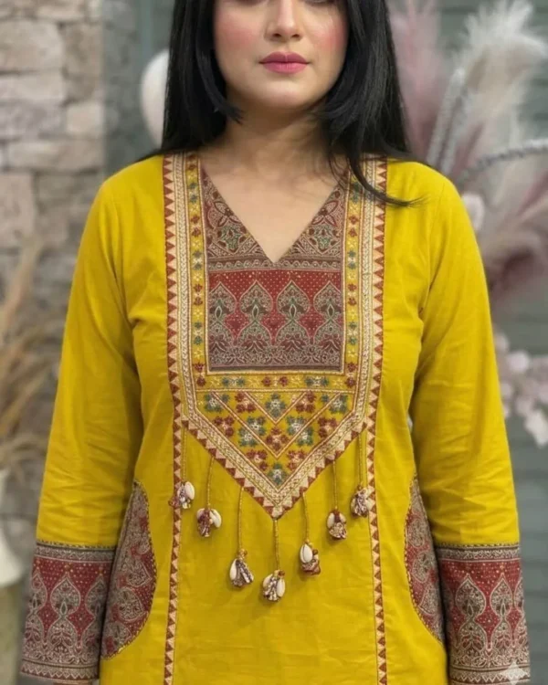 Pure Cotton Yellow Salwar Suit Set