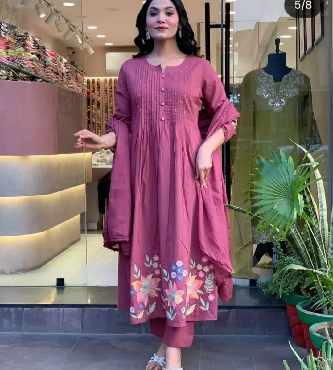 Soft Pink Cotton Suit Set
