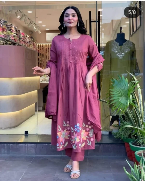 Soft Pink Cotton Suit Set
