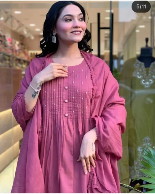 Soft Pink Cotton Suit Set