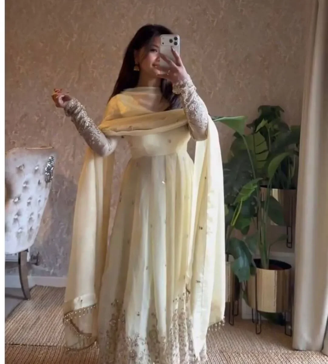 Party Wear Silk Anarkali Suit Set
