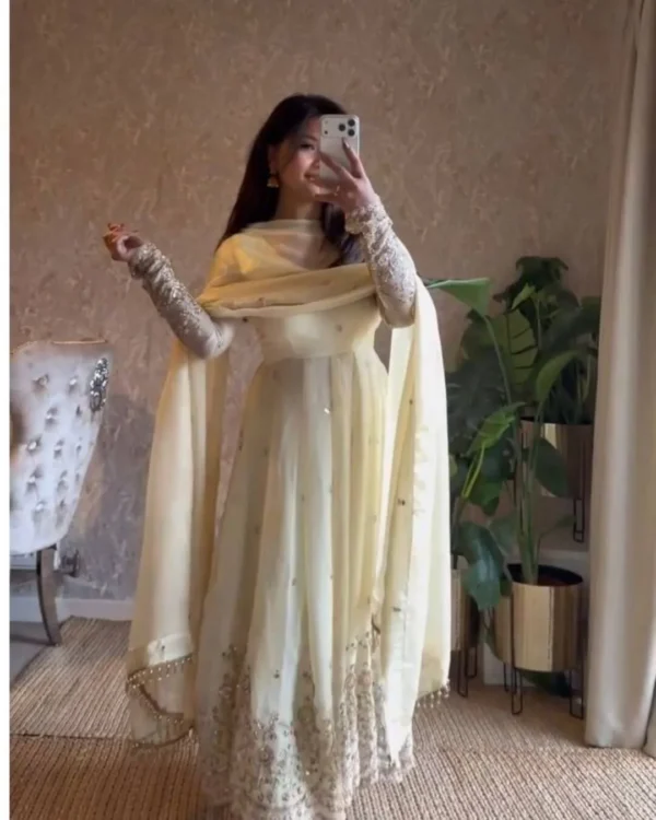 Party Wear Silk Anarkali Suit Set