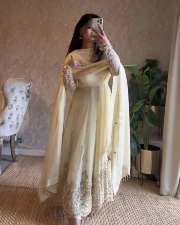 Party Wear Silk Anarkali Suit Set
