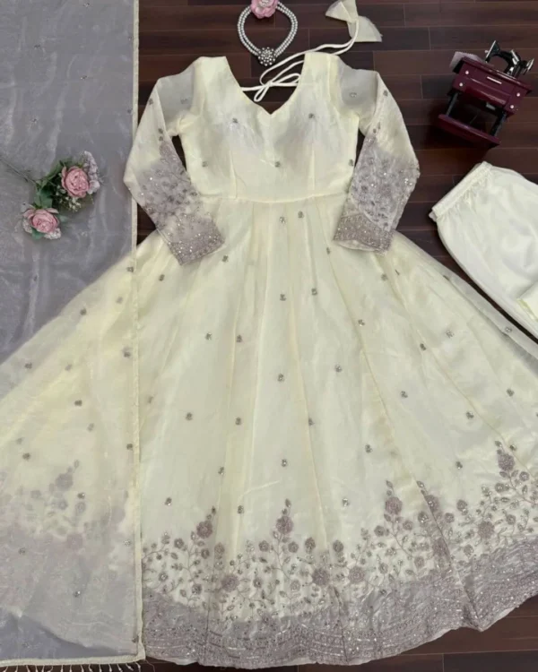 Party Wear Silk Anarkali Suit Set