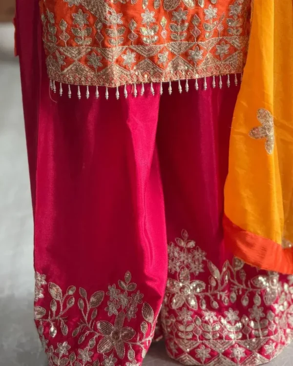 Party Wear Chinon Silk Suit Set 1