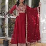 Party Wear Red Suit Set