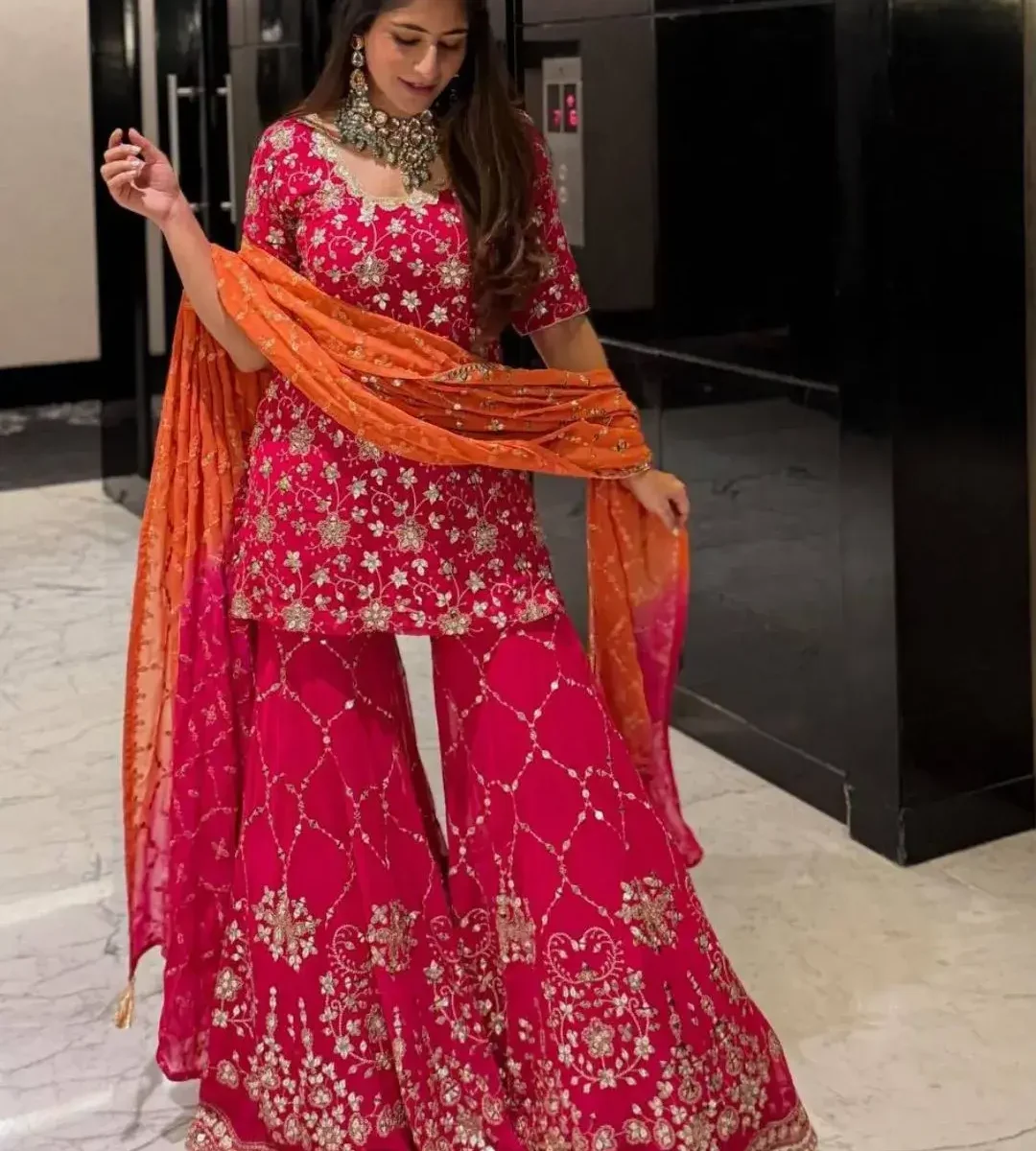 Party Wear Sharara Palazzo Suit Set 1