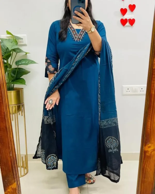 Printed Pure Cotton Salwar Suit Set