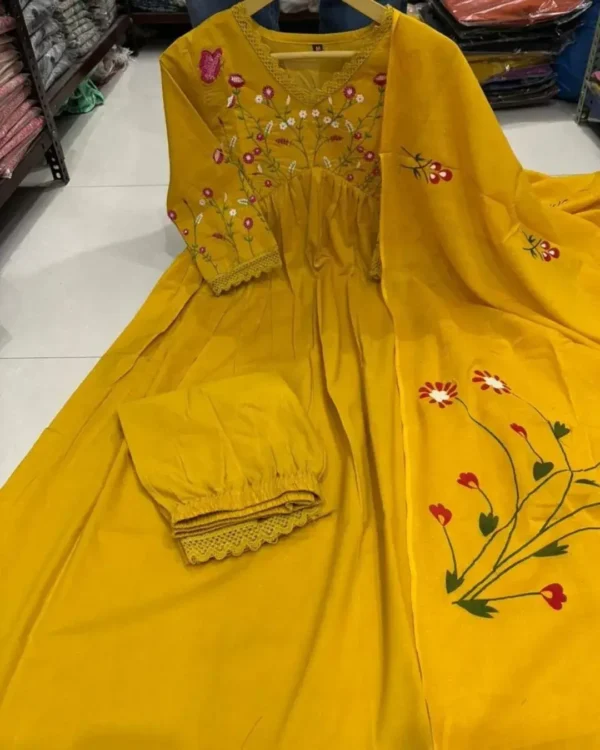 Pure Cotton Yellow Salwar Suit Set 1