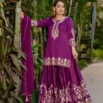 Purple Colour Sharara Suit Set 1