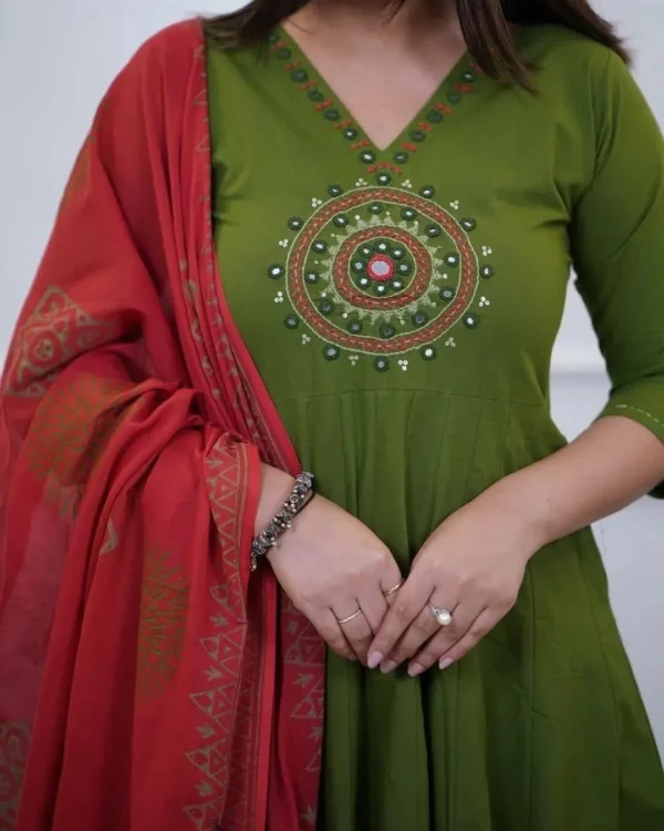 Summer Cotton Suit Set With Dupatta​