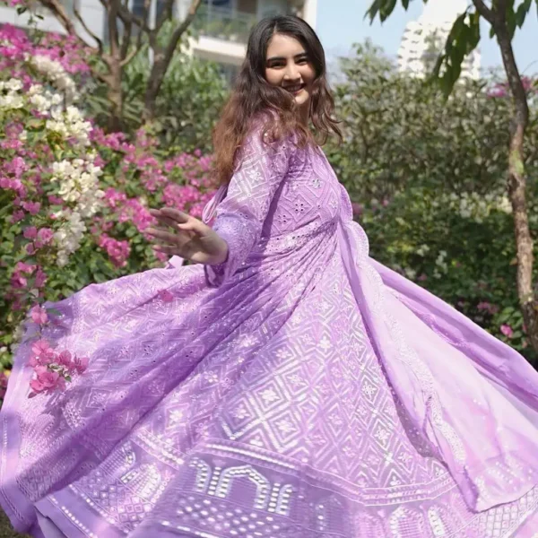 Party Wear Lavender Colour Suit Set