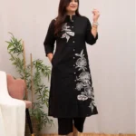 Black Office Wear For Women Kurti Pant Set​