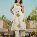 Sleeveless Kurti White With Pant Set​