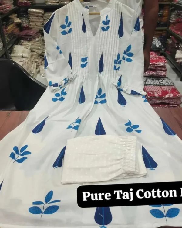 Cotton White Office Wear Kurti Pant Set
