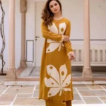 Rayon Yellow Kurti With Palazzo Set