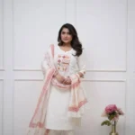 Cotton Kurti White Color With Pant Dupatta​