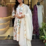White Digital Print Suit Set