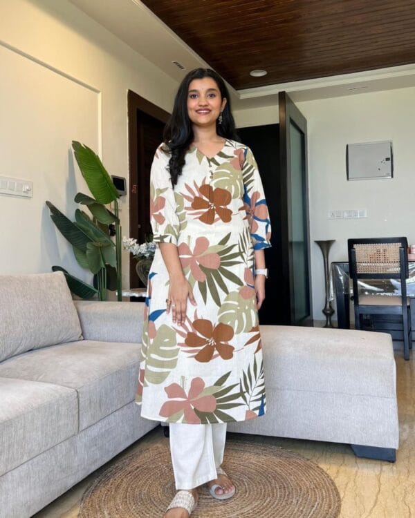 Floral Printed White Co-Ord Set