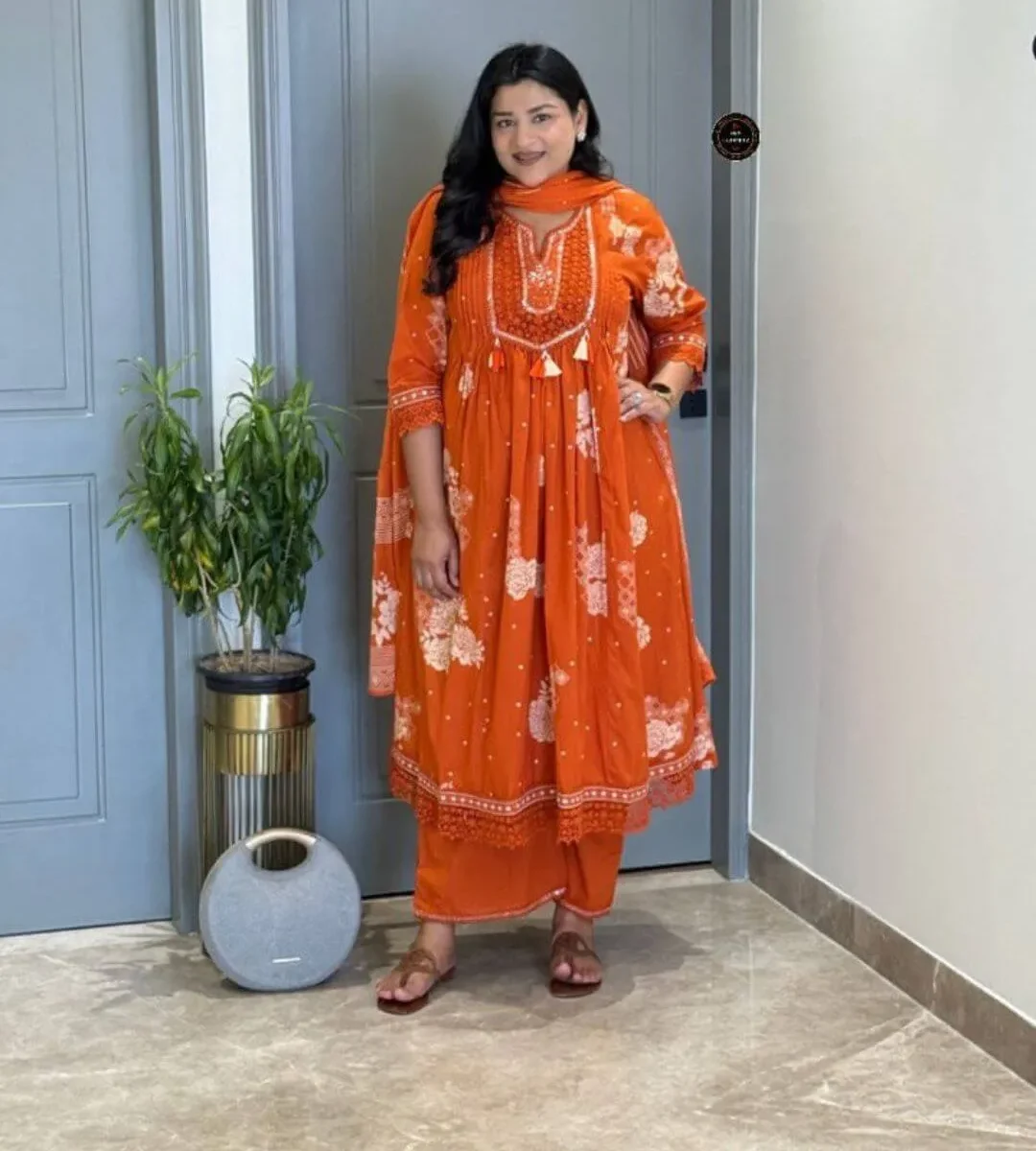 Anarkali Floral Print Salwar Suit Set