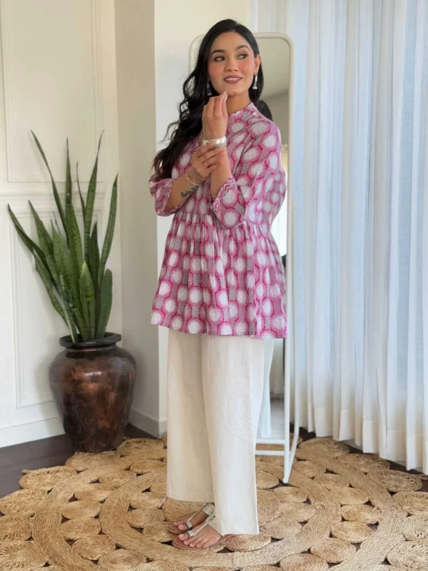 Angrakha Style Short Kurti With Pant