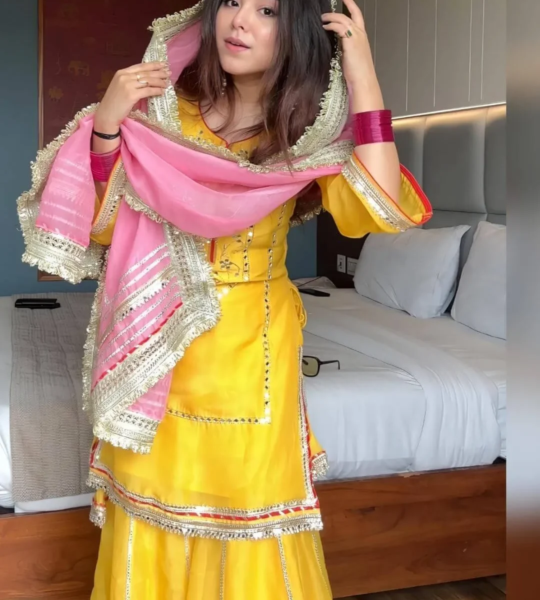 Yellow Colour Sharara Suit For Haldi