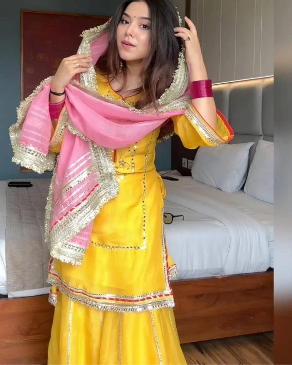 Yellow Colour Sharara Suit For Haldi