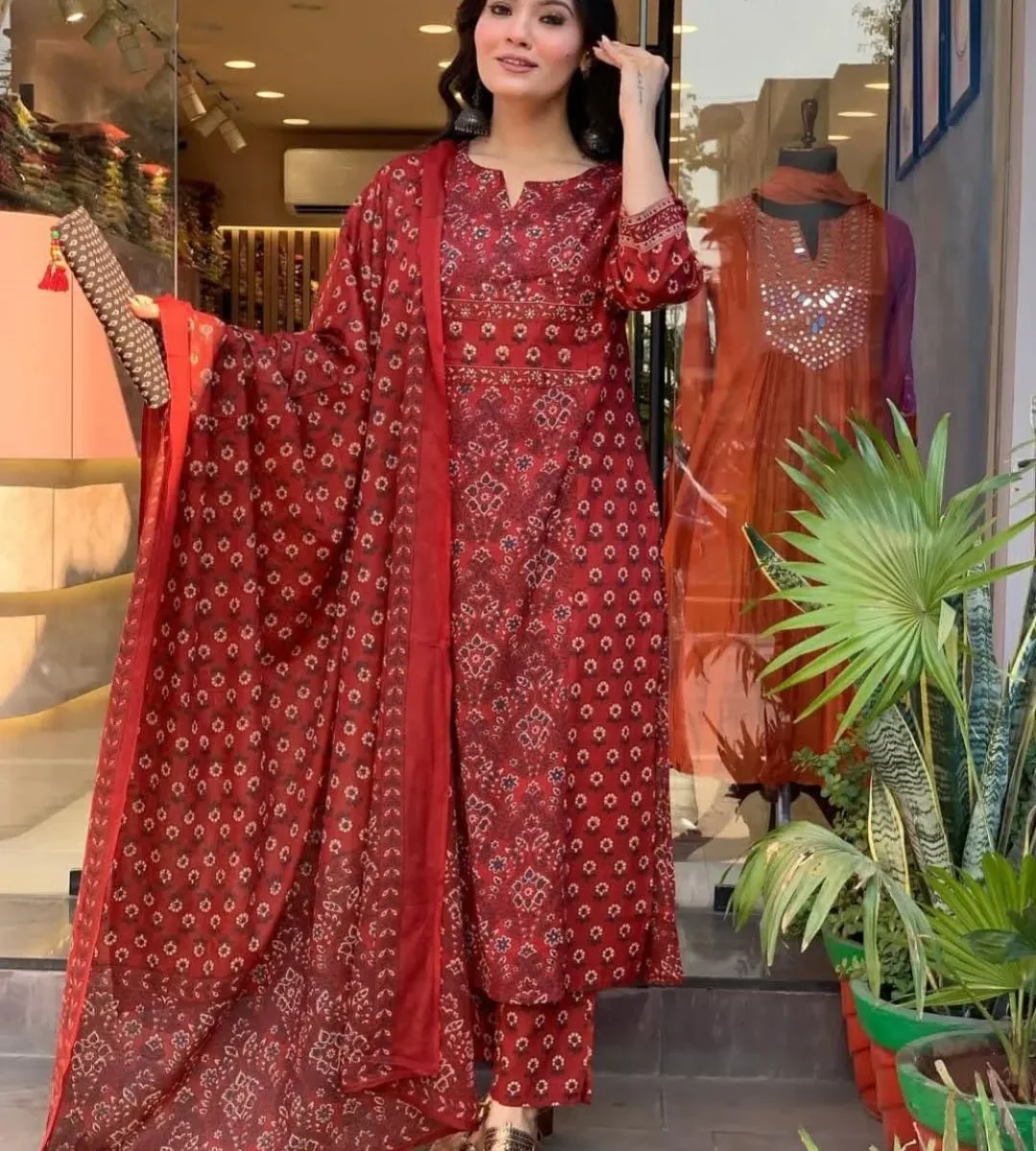 Cotton Floral Print Salwar Suit Set