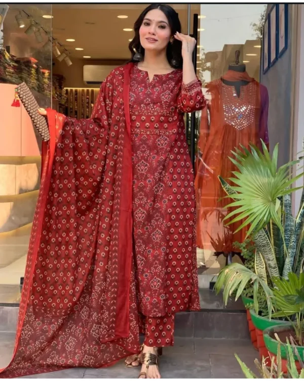Cotton Floral Print Salwar Suit Set