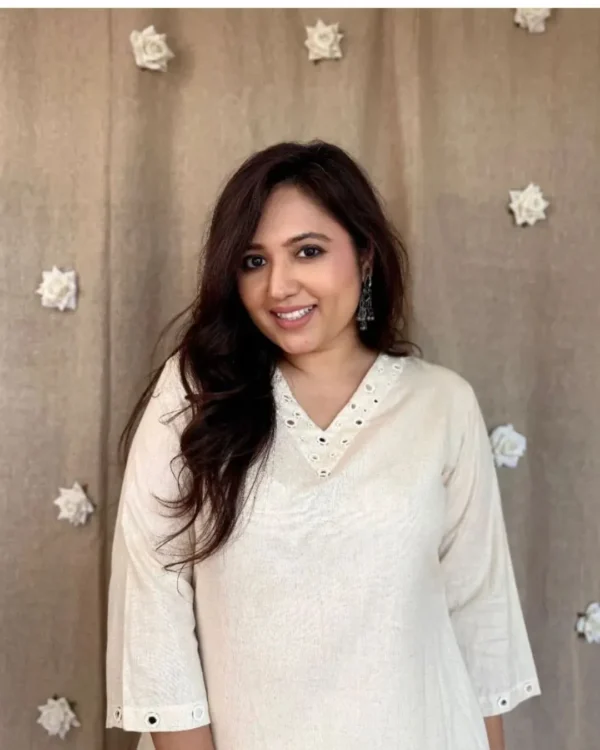 Office Wear White Kurti With Pant Set