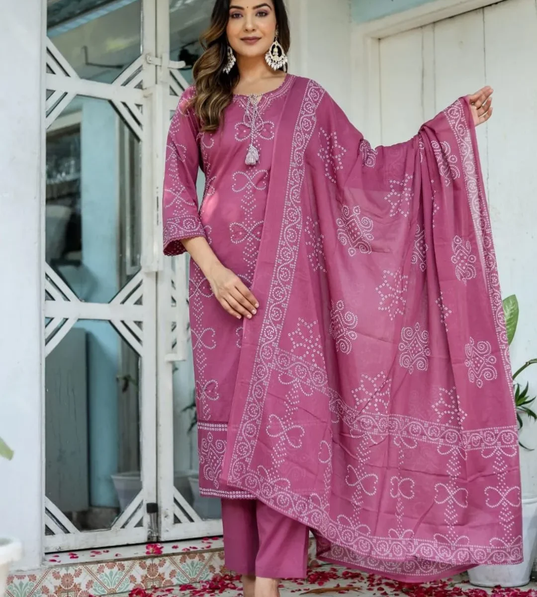 Printed Cotton Salwar Suit Set