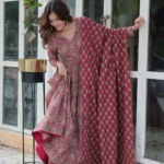 Printed Pure Cotton Anarkali Suit Set