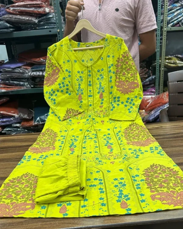 Printed Cotton Office Wear Kurti Set