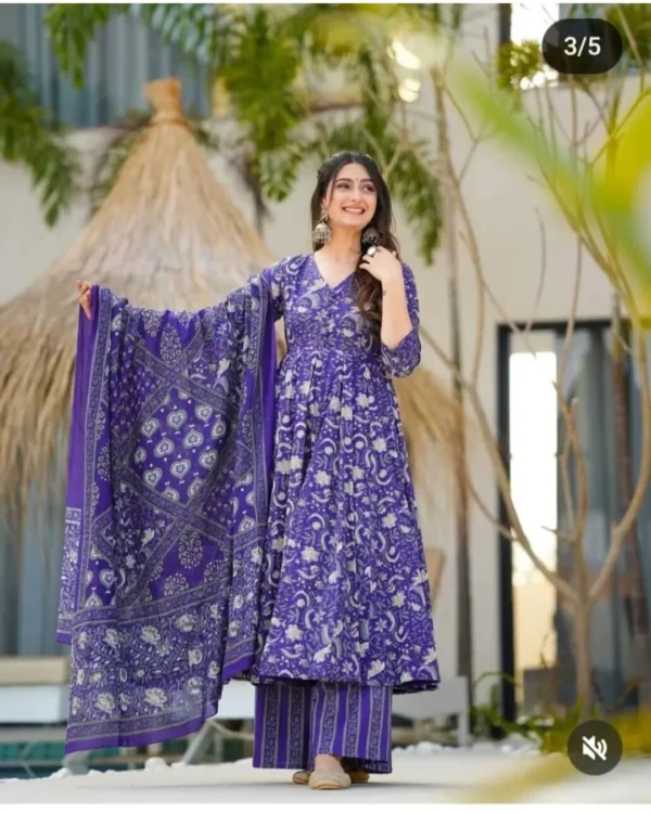 Purple Colour Anarkali Suit Set